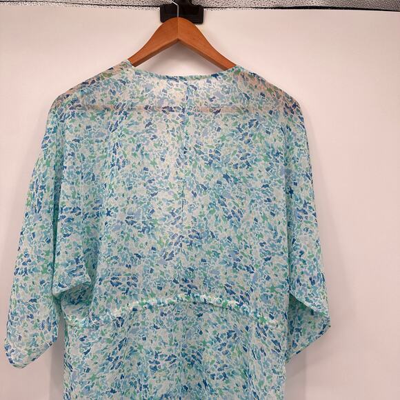 Sadie & Sage The Flask & Feel Sheer Kimono Tie Wrap Top // M - Picture 12 of 13